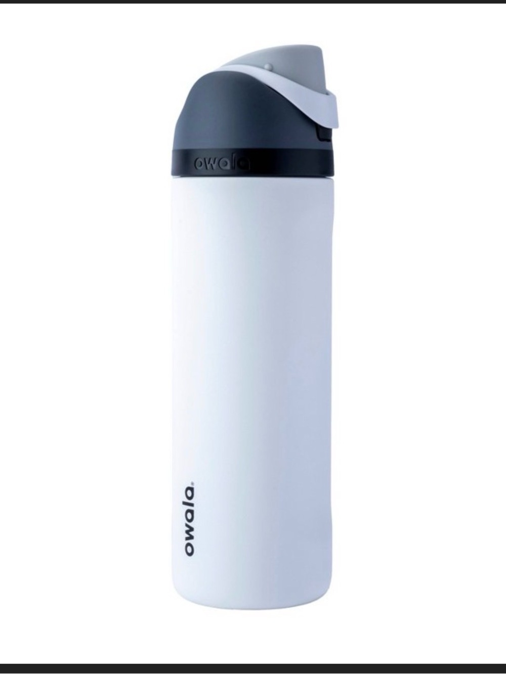 Owala White & Gray Insulated Water Bottle with Flip Spout